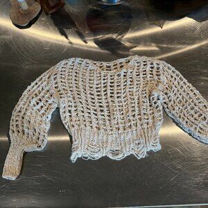 Women's open knit sweater